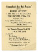 The Beatles 1961 Swinging Lunch Time Sessions Liverpool Jazz Society Handbill (UK)