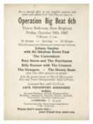 Rory Storm & The Hurricanes 1962 Operation Big Beat Concert Ticket (UK)