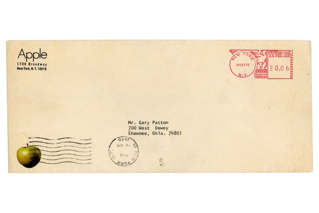 Apple Music Publishing Company Letter And Envelope (USA) - Image 2 of 2