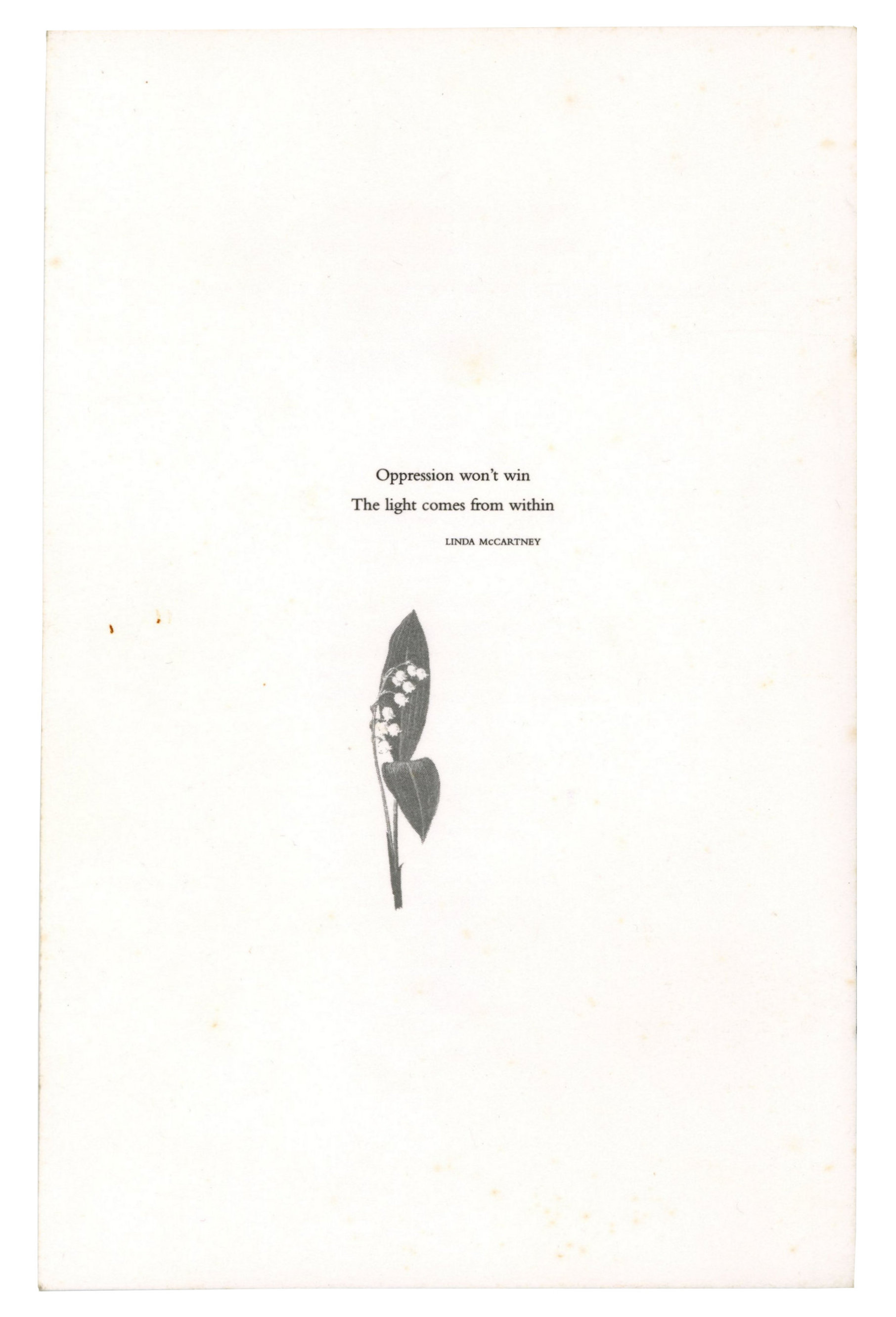 Linda McCartney Memorial Service Invitation And Order Of Service Booklet (UK) - Image 2 of 3