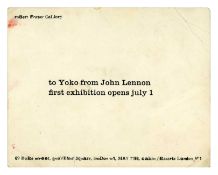 John Lennon And Yoko Ono Robert Fraser Gallery 1968 Exhibition Invitation (UK)