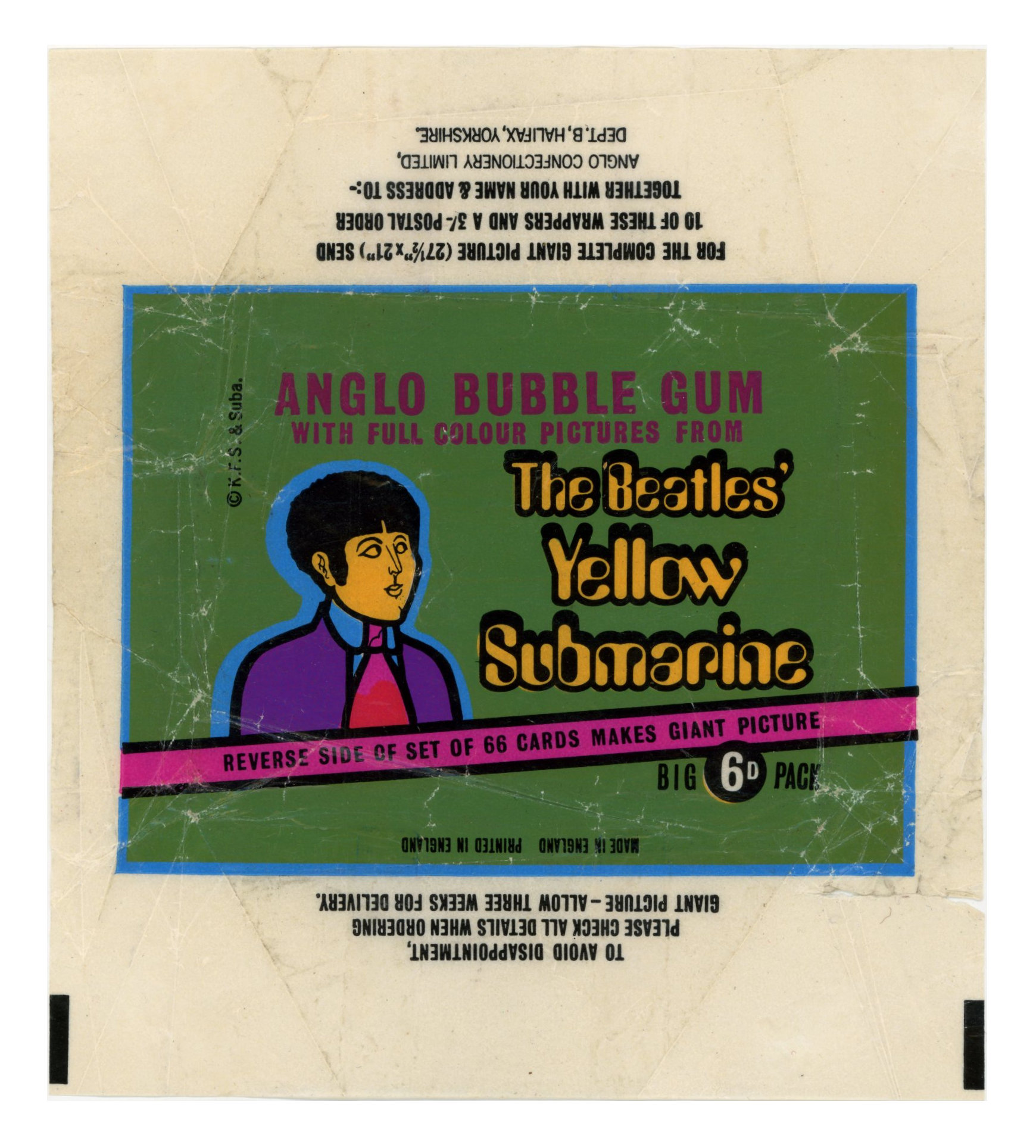 The Beatles 1968 Set Of Anglo Bubble Gum Card Wrappers (UK) - Image 2 of 4