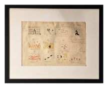 Paul McCartney November 1966 Hand Drawn Stage Designs For The Four Tops London Performance (UK)