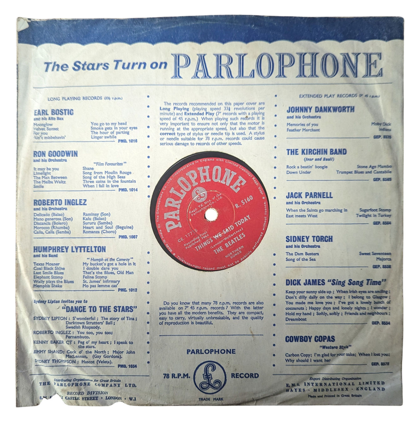 The Beatles A Hard Day’s Night / Things We Said Today Parlophone Records 78 RPM (India) - Image 4 of 4
