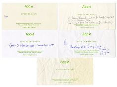 Apple Productions 1990s Used Compliments Slips (UK)