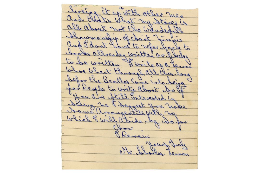 Charlie Lennon Handwritten Letter (UK) - Image 4 of 5