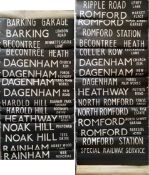 1977 London Transport Routemaster DESTINATION BLIND from Romford, North Street (NS) garage dated 8.