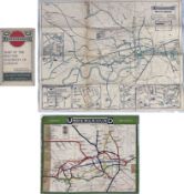 Pair of early London Underground MAPS comprising undated, c1915 edition 