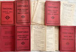 Selection (6) of 1930s onwards London Transport Officials' TIMETABLE BOOKLETS (Inspectors' 