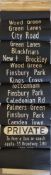 1961 London Transport Routemaster DESTINATION BLIND from Wood Green garage dated 3.10.61 and coded