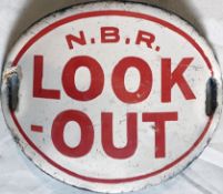North British Railway enamel LOOK-OUT ARMBAND. A very uncommon variant. In very good, ex-use