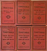 Selection (6) of 1951-61 London Transport Officials' TIMETABLE BOOKLETS (Inspectors' 
