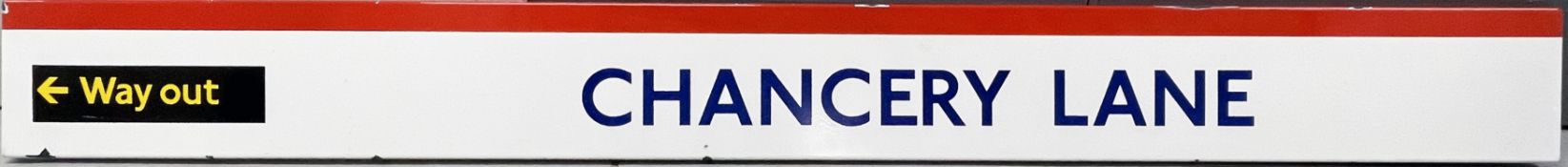 c.1980s London Underground enamel PLATFORM FRIEZE PANEL from Chancery Lane station on the Central