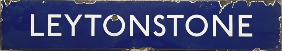 London Underground enamel PLATFORM SIGN from the former GER/LNER station at Leytonstone on the