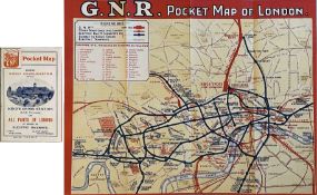 1909 GNR (Great Northern Railway) POCKET MAP of the London Underground 