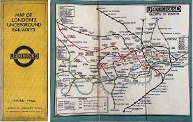 c1928/9 London Underground linen-card POCKET MAP from the Stingemore-designed series of 1925-32.