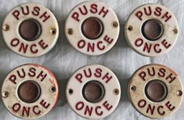 Quantity (6) of London Transport RT and Routemaster etc BELL PUSHES. In very good, ex-bus condition,
