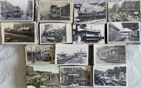 7 boxes (600+ pictures) of postcard-size PHOTOGRAPHS & COMMERCIAL POSTCARDS of transport in