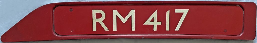 London Transport Routemaster BONNET FLEETNUMBER PLATE from RM 417. The original RM 417 entered