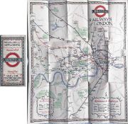 1928 London Underground POCKET MAP of the Electric Railways of London 