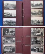 2 large albums of loose-mounted PHOTOGRAPHS/POSTCARDS compiled by the late Alan A Jackson, historian