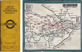 c1928/9 London Underground linen-card POCKET MAP from the Stingemore-designed series of 1925-32.