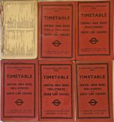 Selection (6) of 1951-61 London Transport Officials' TIMETABLE BOOKLETS (Inspectors' 
