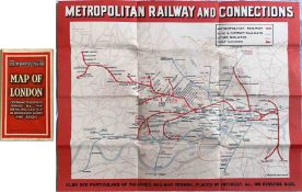c1931 Metropolitan Railway MAP OF LONDON with single print-code M.1795/50M. These maps were the