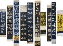 Selection (7) of London Transport route number DESTINATION BLINDS comprising Palmers Green (AD)