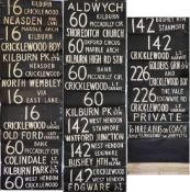 REVISED DESCRIPTION: 1950 London Transport DESTINATION BLIND for STL, SRT and RT type buses at