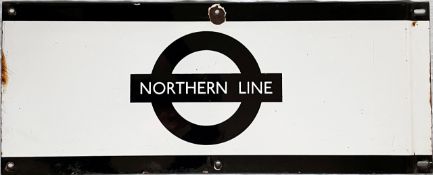 1950s/60s London Underground enamel PLATFORM FRIEZE PLATE for the Northern Line with the line name