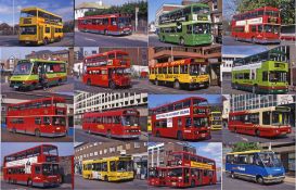 Very large quantity (c950) of Fujichrome 35mm original COLOUR SLIDES of mostly London buses taken in