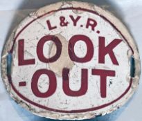 Lancashire & Yorkshire Railway enamel LOOK-OUT ARMBAND. A very uncommon variant. In well-used