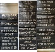 1959 London Transport TROLLEYBUS DESTINATION BLIND from Edmonton (EM) depôt dated 28.7.59 and for