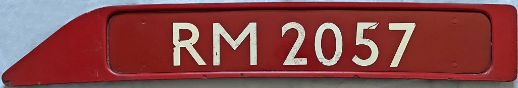 London Transport Routemaster BONNET FLEETNUMBER PLATE from RM 2057. The original RM 2057 entered