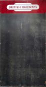 British Railways (Midland Region) steel POSTER BOARD with enamel heading 'British Railways' in a
