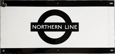 1950s/60s London Underground enamel PLATFORM FRIEZE PLATE for the Northern Line with the line name