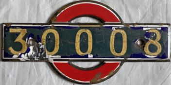 London Underground 38-Stock enamel NUMBERPLATE from uncoupling, non-driving (shunting control) motor