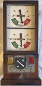GWR double-line mahogany-cased BLOCK INSTRUMENT. Stands 16