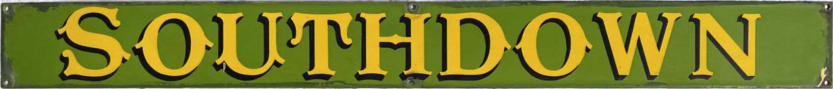 c1930s Southdown Motor Services enamel TIMETABLE HEADER PLATE stated by the vendor to have been