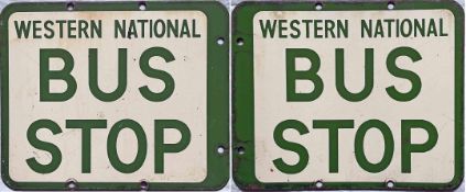 c1960s Western National Omnibus Co enamel BUS STOP FLAG. A double-sided sign measuring 12.75
