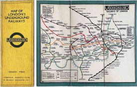 c1928/9 London Underground linen-card POCKET MAP from the Stingemore-designed series of 1925-32.