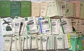 Very large quantity (c200) of mainly 1940s-70s Green Line ephemera comprising TIMETABLE BOOKLETS (