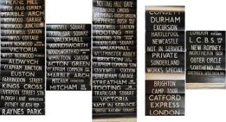 Pair of Routemaster DESTINATION BLINDS comprising a 1982 London Transport example (also fits DM)