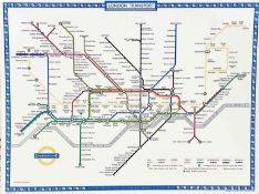 1964 London Underground POSTER MAP designed by Paul Garbutt. Measuring 20
