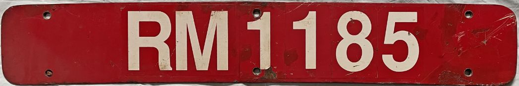 London Transport Routemaster BONNET FLEETNUMBER PLATE from RM 1185. The original bus with this