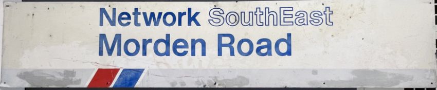 Network SouthEast STATION RUNNING-IN BOARD from Morden Road, the former LBSCR station on the West