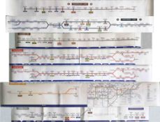 Selection (7) of 1970s-90s London Underground CAR DIAGRAMS (line maps) comprising paper issues for