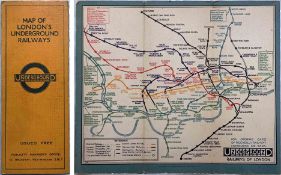 1932 London Underground linen-card POCKET MAP from the Stingemore-designed series of 1925-32 and the