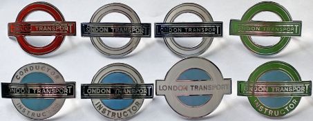 Selection (8) of London Transport wages grades CAP BADGES comprising Central Area Buses driver/